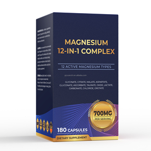 Capsules <span class=keywords><strong>de</strong></span> complexe <span class=keywords><strong>de</strong></span> magnésium 700 mg pour le sommeil, la relaxation et le soutien énergétique musculaire - Logo personnalisé OEM - Product Image 1