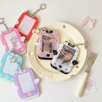 Mini porte-carte d'identité, porte-photo personnalisé en acrylique, étui porte-clés, design KPOP, dessin animé mignon, porte-carte photo en acrylique imprimé UV