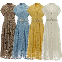 Robe blazer brodée en dentelle, élégante, à manches courtes, pour l'été, directement de l'usine