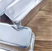 Contenants rectangulaires jetables en aluminium avec couvercles, boîtes bento à emporter pour poisson grillé