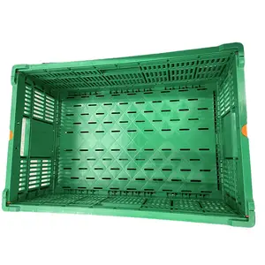 可折叠硬塑料储物水果可折叠蔬菜蛋运输篮子垃圾桶塑料可折叠板条箱