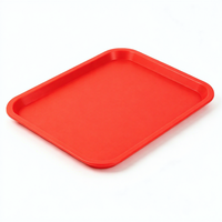 Plateau rectangulaire en plastique multicolore, plateau de service pour la restauration commerciale, la restauration rapide, la cantine, résistant aux chutes, plateau épais