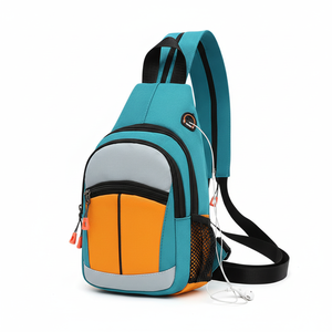 2025 nueva moda personalizada Casual Unisex Crossbody USB ecológico impermeable al aire libre bolso de pecho Logo hecho cremallera de poliéster duradera - Product Image 1