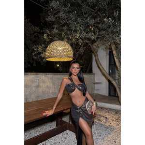 ชุดเดรสราตรีสีกาแฟเงางาม ชุดกระโปรงสีกาแฟสุดหรู - Product Image 2