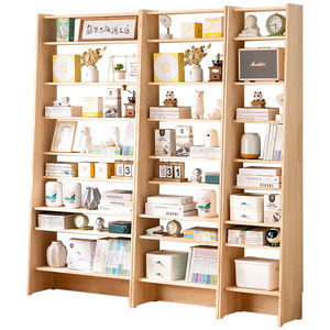 Étagère simple en bois massif, bibliothèque sur pied, étagère pour livres illustrés pour enfants, étagère murale de rangement, salon - Product Image 5