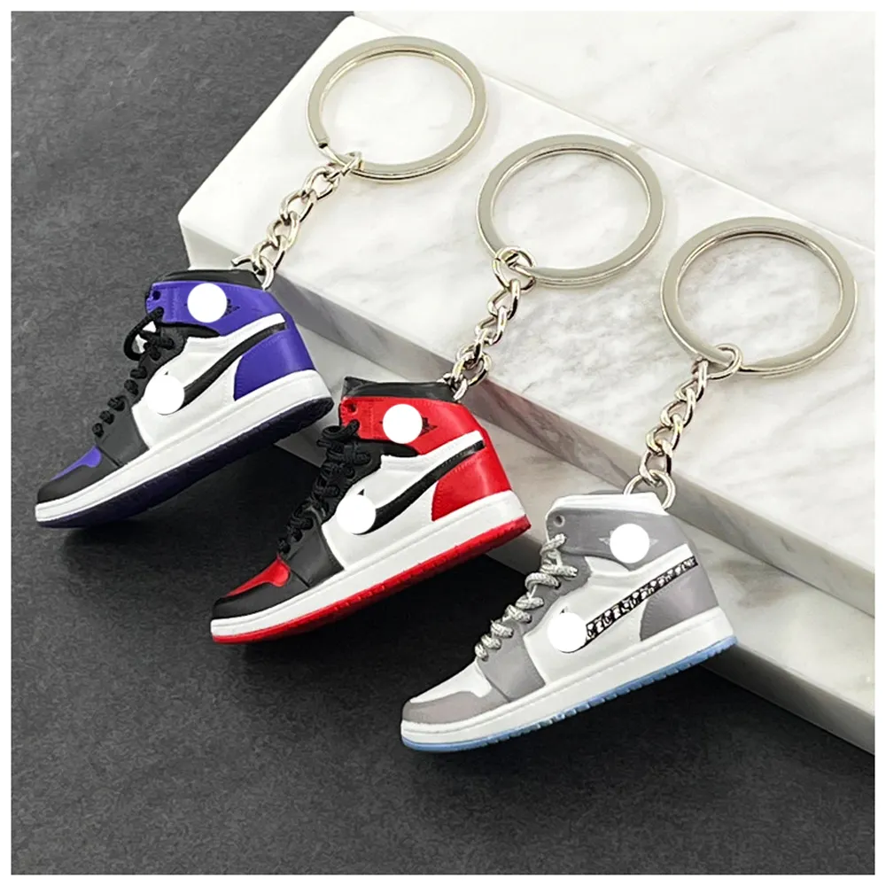 Basketball Shoes Model PVC Rubber Keychains Sneakers Key Chain Keyring Shoe 3D Mini Sneaker Keychain