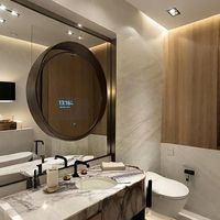 Espejo Inteligente de Baño Rectangular de Lujo de 22 Pulgadas con Marco de Acero Inoxidable Ecológico, Impermeable IP65, con Televisor Integrado para Hoteles InterContinental