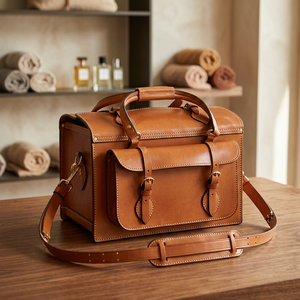 100% Genuine Leather Unisex Fashion <b>Handbag</b> Durable Waterproof <b>Large</b> Capacity Shoulder Bag Daily Use Shopping Travel - Product Image 3