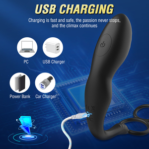 Telecomando giocattoli per sesso anale per gli uomini popolari vibratore prostatico testa di testa di ritardo del cazzo di eiaculazione anello di spinta anale Plug - Product Image 6