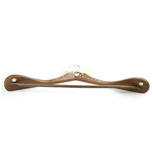 Appendiabiti <span class=keywords><strong>Moderno</strong></span> in Legno con Nastro Perlato e Gancio, Elegante Espositore a Singolo Livello per Abiti da Sposa - Product Image 2