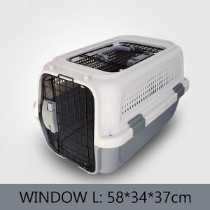 Taşınabilir plastik büyük Pet köpek kedi havayolu onaylı nakliye için seyahat taşıyıcısı düz erişte kafes büyük kapasiteli Pet taşıyıcılar - Product Image 6