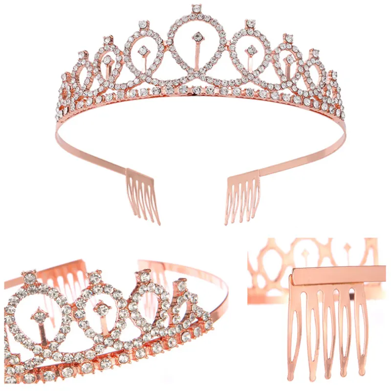 Rose Gold Birthday Sash Crown Kits For Women Happy Birthday Tiara And Sash Party Favor Supplies