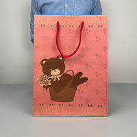 Sacs cadeaux de luxe personnalisés en papier blanc avec poignée Flexiloop, motif feuille rose gaufré, en matériaux recyclés, pour cadeaux et artisanat
