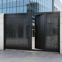 Portails automatiques à battants modernes, portails d'entrée principaux en aluminium simple, clôtures, treillis et portails