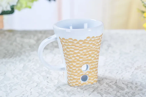 Custom Red Ceramic Fondue <strong>Mug</strong> <strong>Set</strong> Handle Printed Stripe Design Eco-Friendly Durable Coffee <strong>Hot</strong> <strong>Chocolate</strong> Cheese Heating Cups - Product Image 5