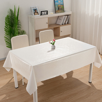Nappe de table rectangulaire en plastique blanc nacré irisé RNPT, résistante à la chaleur, pour fêtes