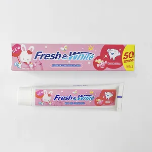 Dentifrice OEM pour enfants, fraise, haleine fraîche, blanchiment des dents, enfants, dentifrice à saveur de fruits comestibles, 50ml