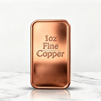 Lingote Cuadrado de Cobre Puro Pulido 999 de 1oz para Inversión