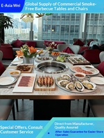 Table de barbecue sans fumée en acier inoxydable Yawei, double usage (rôtisserie et cuisson), équipement de restauration pour buffet