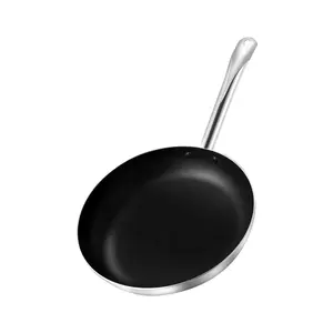 Manufacturer Wholesale Non Stick Aluminium Frying Pan With Steel Handle For Gas Induction Cooker