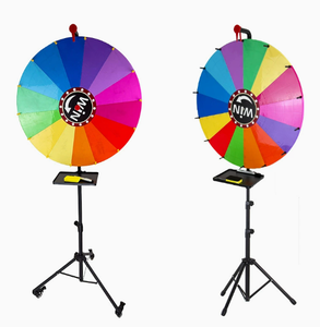 Juego de Ruleta de Premios Lucky Spin con Tablero Borrable, Ruedas Universales y Soporte de Trípode para Piso - Product Image 1