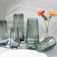 Vases en verre transparents écologiques Art Déco en gros pour la décoration de mariage et l'arrangement floral de table