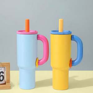 Customized Logo 40Oz <b>Stainless</b> <b>Steel</b> <b>Water</b> <b>Bottle</b> Double Wall Vacuum Insulated Tumbler With Handle and Straw for Gym Camping - Product Image 3