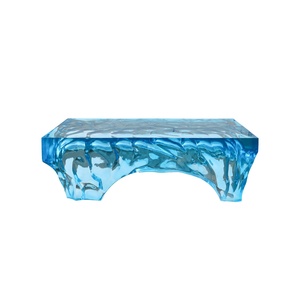 Imported Modern Transparent <b>Acrylic</b> Custom Villa Dining Table Bar Counter Luminous Crystal Glass <b>Acrylic</b> Platinum Crystal Table - Product Image 1
