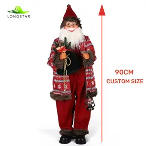 Fabrika toptan özel boyut 30/45/60/120/150/180cm baba noel dans elektrik noel baba süpermarket Xmas dekor için