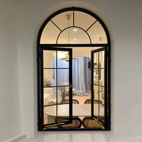 Fenêtre à battant en aluminium à double vitrage, design à persiennes, rupture de pont thermique personnalisée pour maison