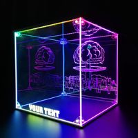 Présentoir de rangement en acrylique transparent avec LED RGB gravées, sur mesure, pour figurines et jouets, vente en gros directe usine