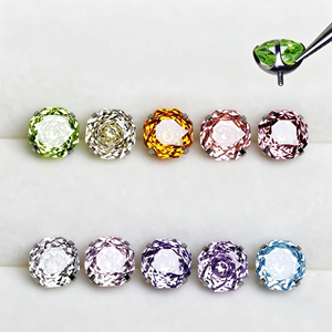 Boucles d'oreilles en titane ASTM F136 avec zircon 5A taille rose serti griffe, hypoallergéniques, pour cartilage, labret, accessoires de piercing corporel - Product Image 1