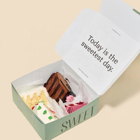 Boîtes d'emballage rigides personnalisées pour gâteaux, beignets et desserts, boîtes en papier recyclables pour pâtisseries à emporter