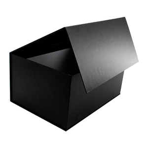 Large Black Magnetic Gift Boxes Embossing Recycled Materials Sponge Lining Custom Ribbon Handle High Quality Packaging Socks Fur - Product Image 4