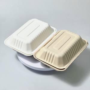 Cubiertos desechables biodegradables <span class=keywords><strong>ECOLIFE</strong></span>, fiambrera de 9*6 pulgadas con <span class=keywords><strong>2</strong></span> compartimentos, contenedor de comida de caña de azúcar de vajilla - Product Image 6