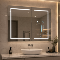 Miroir intelligent à écran tactile avec bande LED, éco-responsable, 3000K-6000K, moderne, pour salon, salle de bain, TV, IP65, armoire miroir intelligente