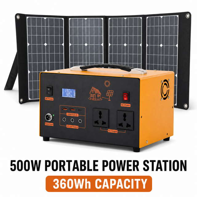 500W Portable Power Station 360Wh Solar Generator for CPAP Battery Backup Home Emergency Camping RV Van Life Adventure