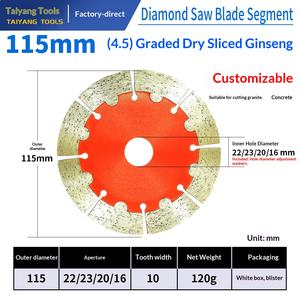 Lame de scie circulaire diamantée de 4,5 pouces (115 mm) avec revêtement CrN, tranchante et durable, pour découpe à sec, modèle TWH115, pour granit et béton, vente en gros - Product Image 4