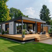 Kit de maison de villa modulaire de luxe bon marché de style moderne maison préfabriquée jauge minuscule maison d'hôtel en bois villa pour les vacances cabane