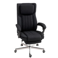 Fauteuil de bureau de direction de luxe inclinable avec réglage de la tension, repose-pieds et dossier inclinable – Chaise de bureau