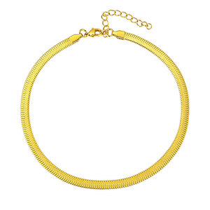 Cadenas de Acero Inoxidable 316L Hipoalergénicas de Moda, al por Mayor, Personalizadas, con Baño de Oro de 14k y 18k, Cadena Plana para Mujer - Product Image 5