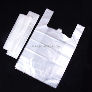 Bolsa de plástico transparente blanca para alimentos Bolsa de embalaje de chaleco de conveniencia desechable portátil para llevar - Product Image 1