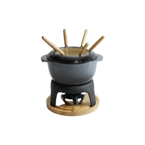 Offre Spéciale : Ensemble de 11 Pièces Mini Fondeuse en <span class=keywords><strong>Fonte</strong></span> Émaillée avec 6 Fourchettes, Couleur Personnalisable, pour Chocolat et Utilisation en Cuisine - Product Image 2