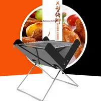Barbecue au charbon de bois portable moderne pliable pour le camping en plein air, la randonnée et les pique-niques