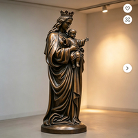 Statue de la Vierge Marie en bronze, sculpture de Notre-Dame tenant l'Enfant Jésus, statue d'art religieux catholique en bronze pour l'intérieur et l'extérieur