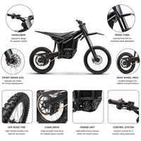 Moto tout-terrain électrique en alliage d'aluminium avec moteur central de 32 kW 97,2 V, vitesse maximale de 100 km/h pour adultes