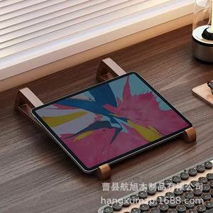 Soporte para Portátil de Madera Maciza, Soporte de Bambú Portátil para Tablet con Refrigeración, Elevador de Mesa para el Hogar, Diseño Retro con Estante - Product Image 5