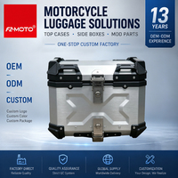 F2-MOTO 45L Boîte à bagages arrière pour moto en aluminium, étanche, antivol, design X-Pattern, vente en gros, OEM, logo personnalisé