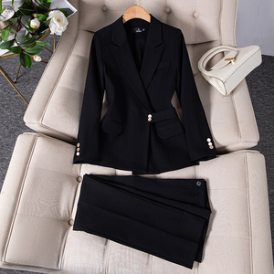 Mới Mùa Thu Bộ Sưu Tập Của Phụ Nữ Cộng Với Kích Thước Kinh Doanh Tuxedo Phù Hợp Với Màu Rắn Blazer Quần Thiết Lập Phụ Nữ 'Thanh Lịch Chải Chuốt Yếu Tố Cần Thiết - Product Image 4