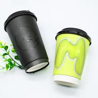 Gobelets en papier personnalisés imprimés en gros pour café, 8oz, 10oz, 12oz, 16oz, revêtement PE de qualité alimentaire pour cafés et salons de thé
